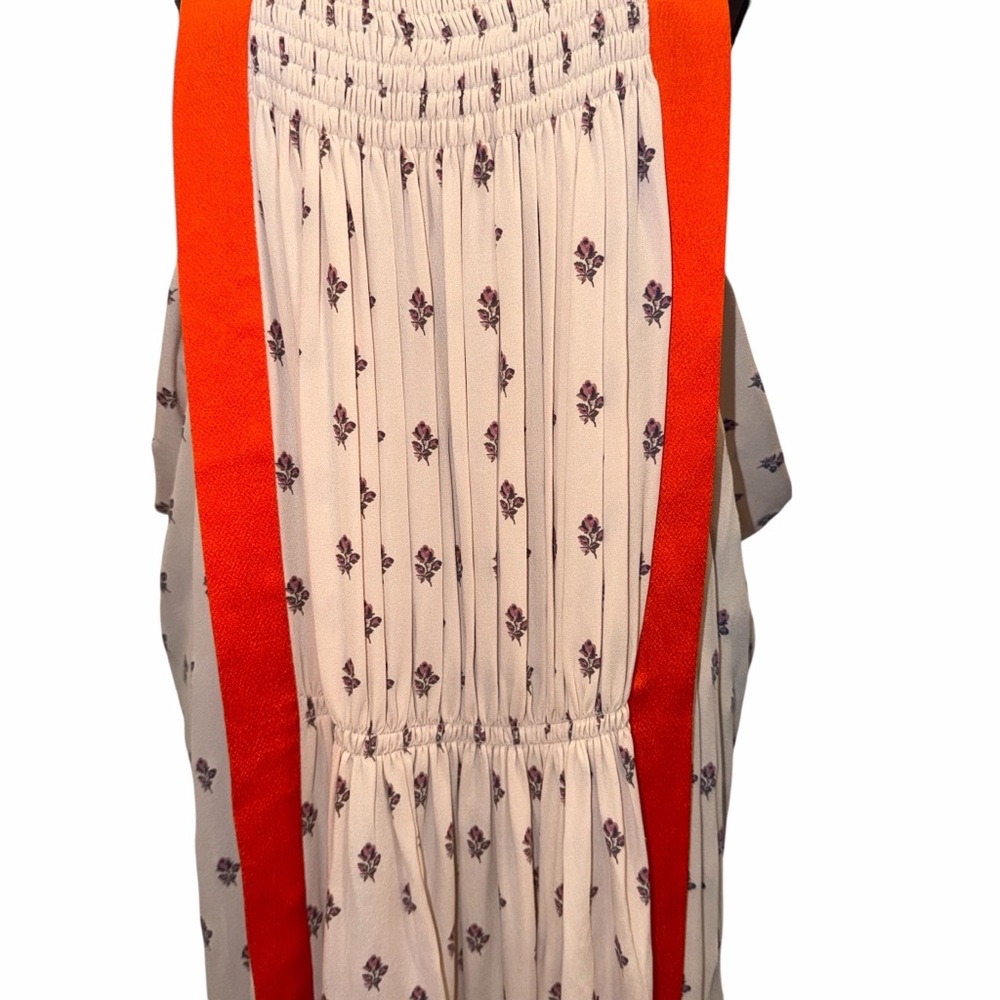 Valentino White Orange Mini Dress Halter Scarf Print 4 Resort Cocktail Boho 🟡 - Picture 6 of 14